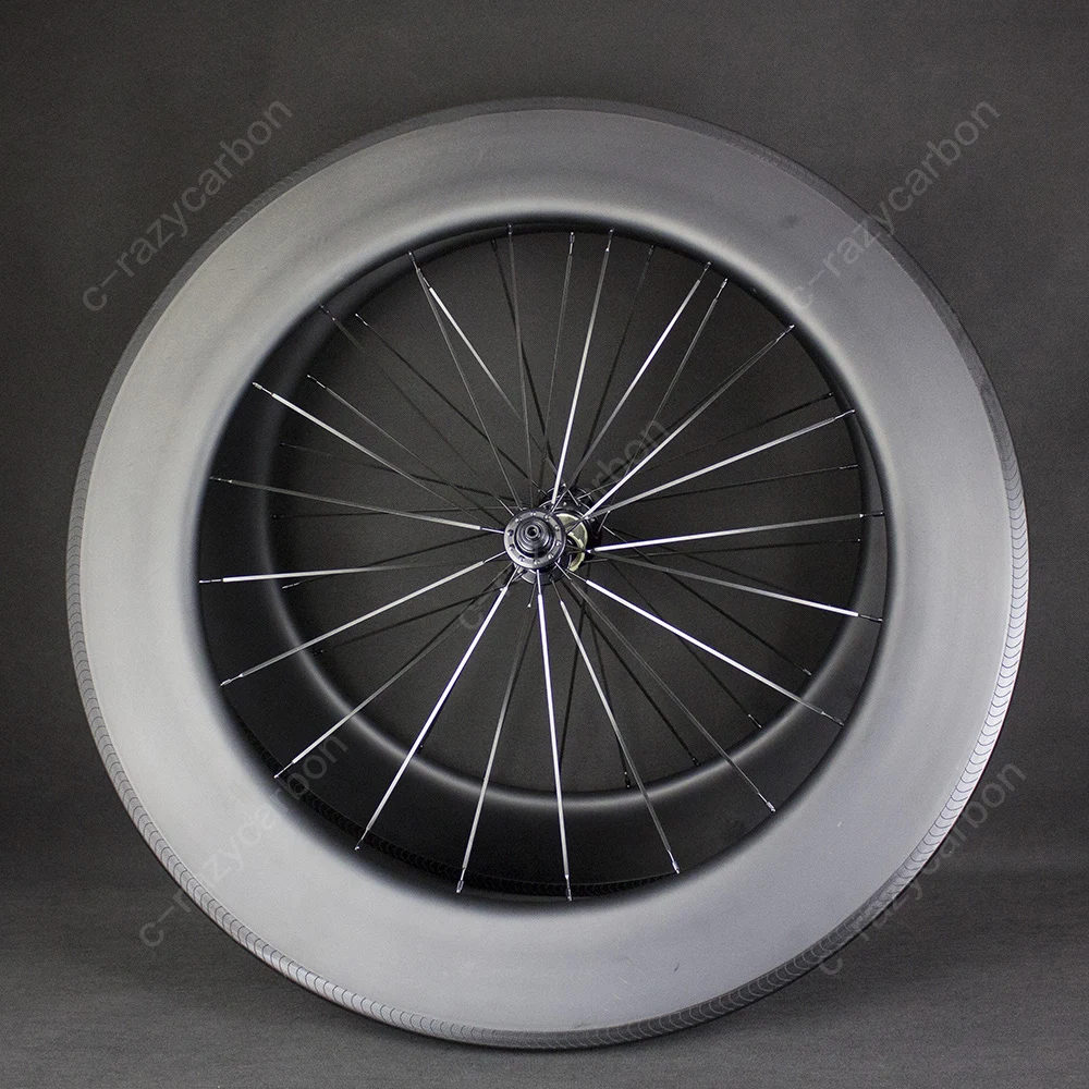 Cheap Free Shipping 2019 Carbon Road Wheels TT Bike 90mm Depth Aerodynamic Wheels with Flat Spokes 4