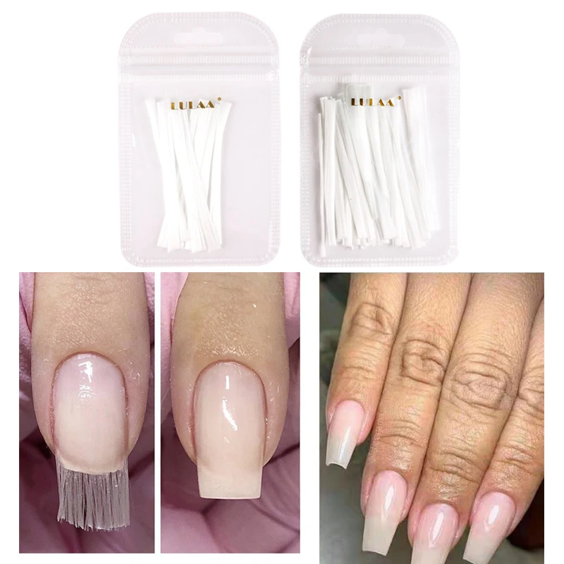 

10/20/50/100pcs Nail Extension Fiber Nail Form for Silk Acrylic Tips Fiberglass Extension Fiber Glass Building Manicure Tool
