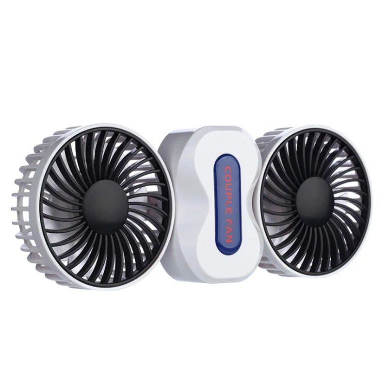 Portable Couples Fan Rechargeable Battery Air Conditioning 2 Motors
