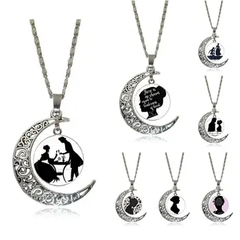 

EJ Glaze Jane Austen For Women Wedding Gift Fashion Vintage Necklaces & Pendants Necklace With Crescent Moon Glass