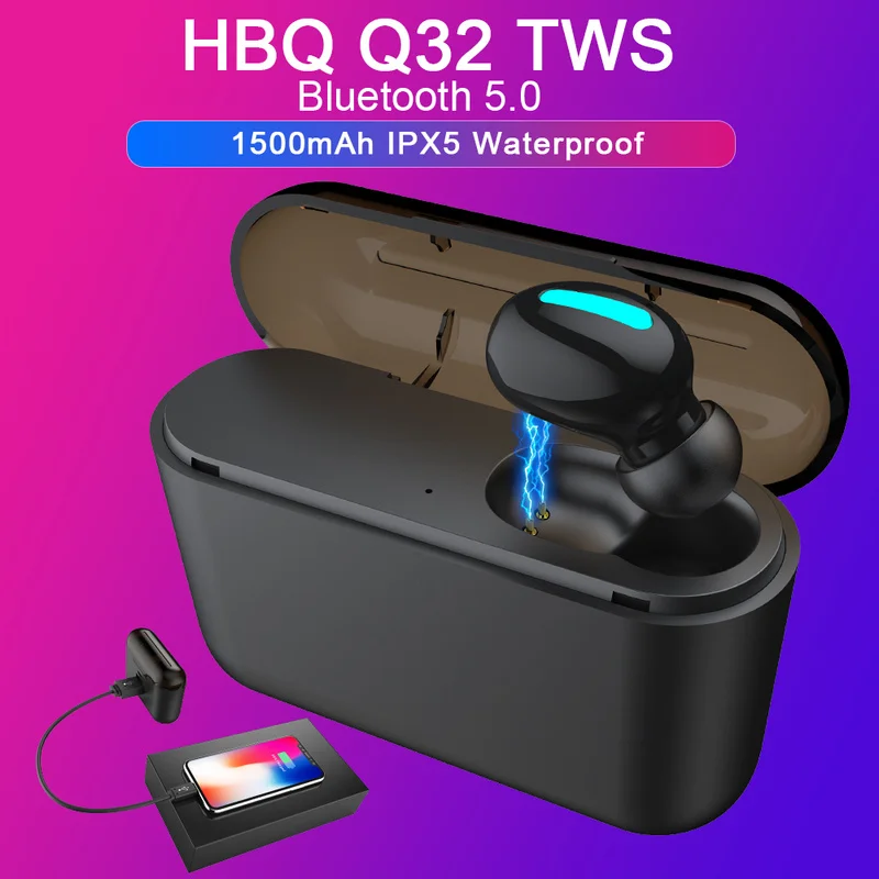 

Bluetooth 5.0 Earphones HBQ TWS Wireless Headphones Blutooth Earphone Handsfree Headphone Sports Earbuds Gaming Headset Phone PK