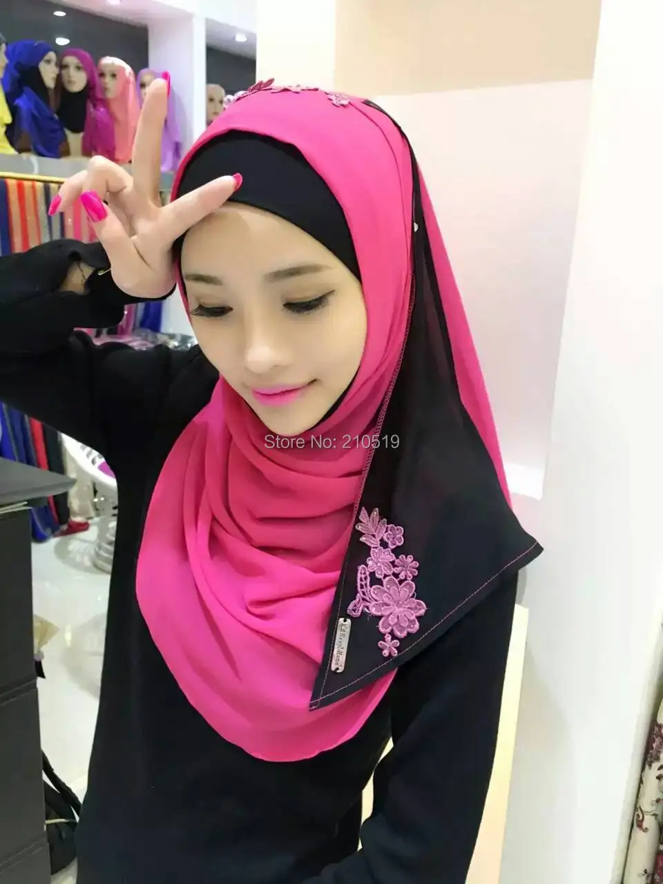 Модные новые аппликации, современный шарф из шифона hijabs для взрослых женщин, исламский головной платок(без подшарфа), лучший подарок друзьям