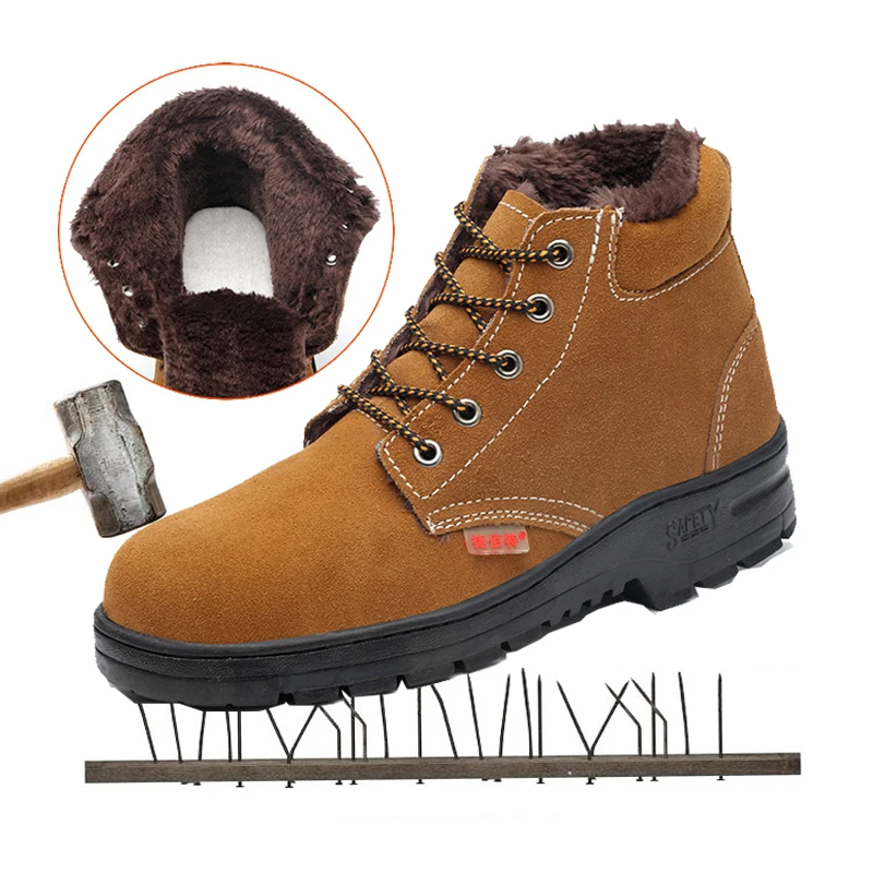 

Winter safety shoes velvet and warm cotton shoes to protect against cold Protective shoes men shoes