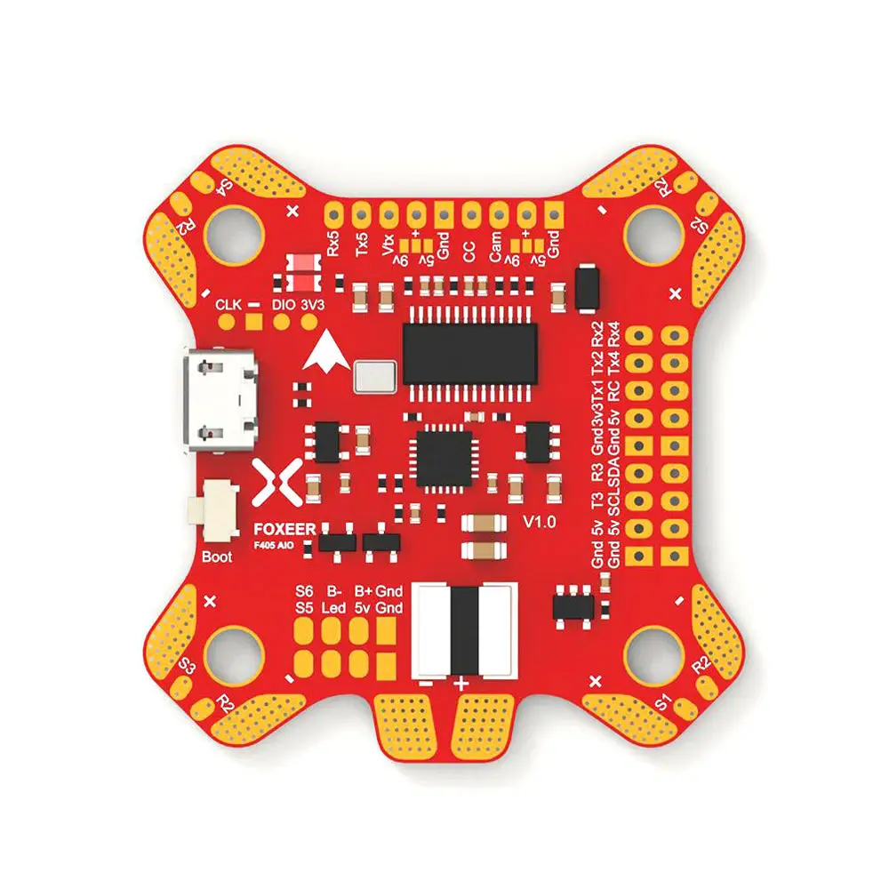 Foxeer F405 AIO Betaflight Контроллер полета STM32 MPU6000 OSD встроенный 5 В/2A BEC PDB Управление
