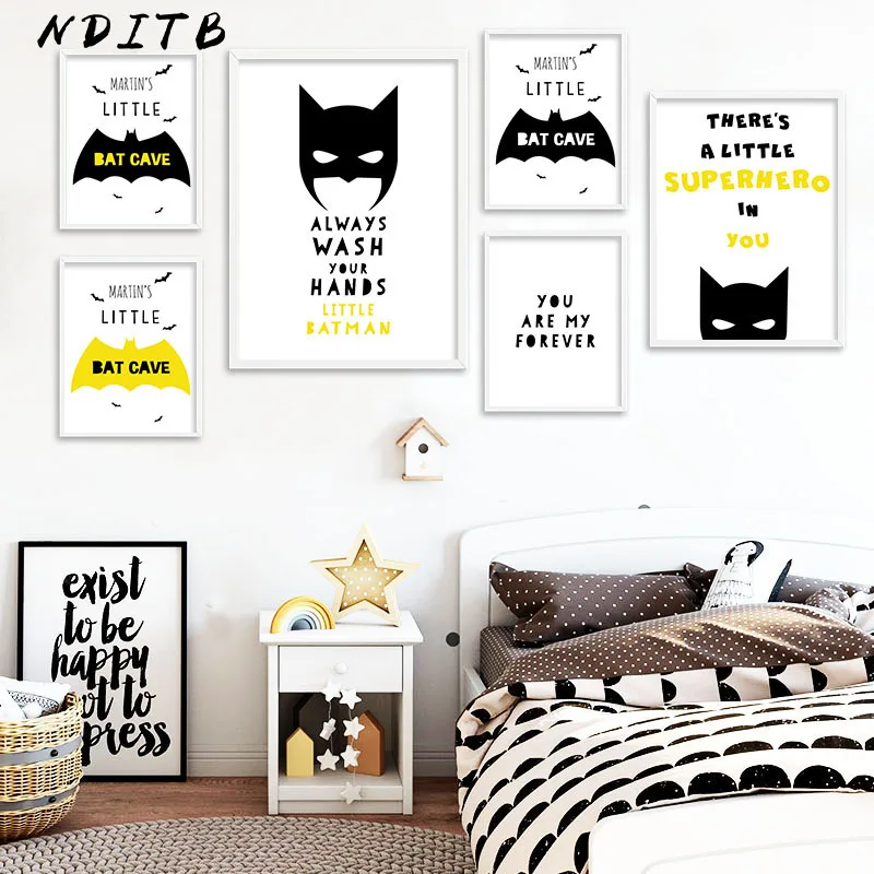 Childs Nursery Play Room Bedroom Poster Always Be Batman Motivation Art