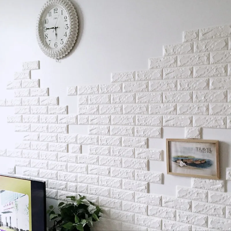 70X30CM PE Foam 3D Wall Stickers Home Decor Wallpaper DIY Wall Decor Brick living Room Kids Bedroom Kitchen Wall Stickers