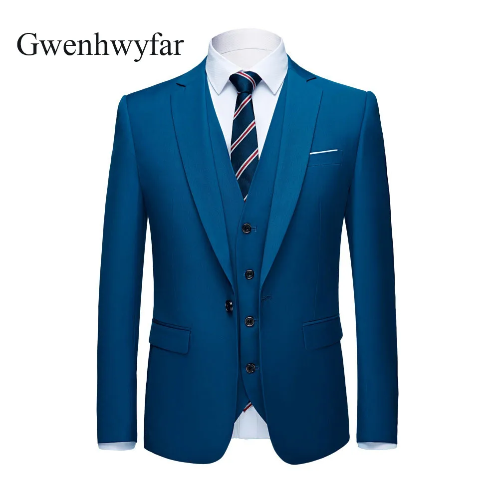Gwenhwyfar Groom Suit Wedding Suits For Men 2018 Mens Solid Suit Blue Wedding Tuxedos For Men