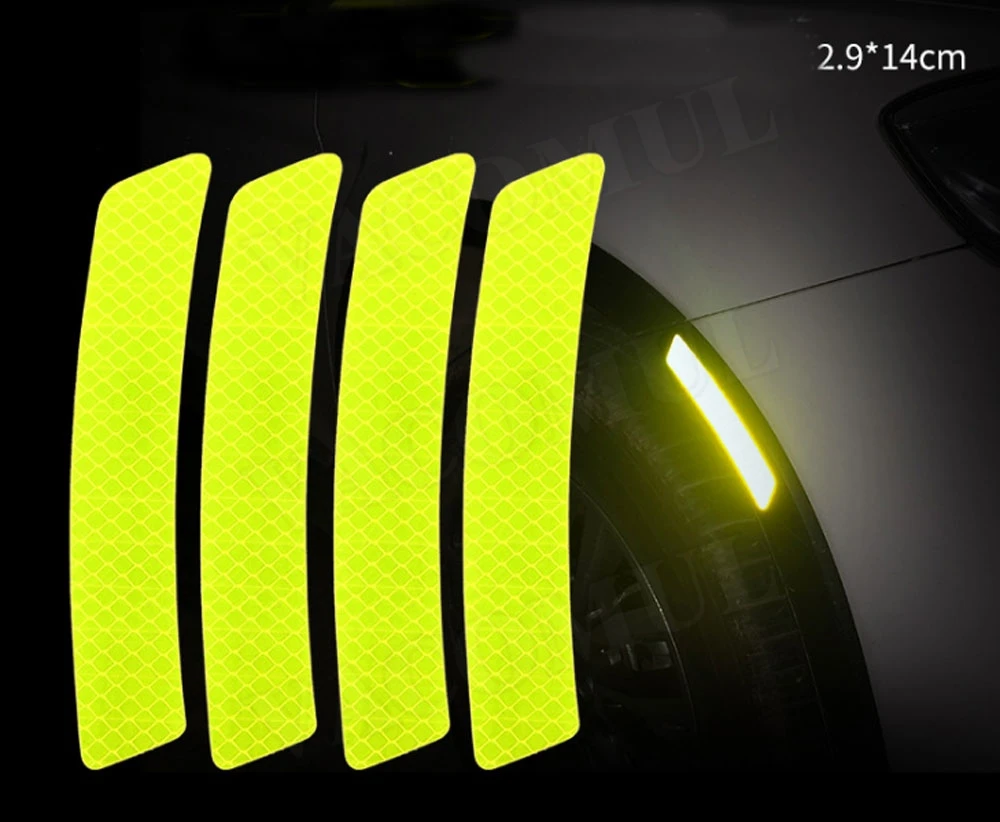 

Car Trunk Bumper Safety Warning Light Reflector Protective Stickers Wheel Eyebrow Reflective Warning Strip For VW For BMW