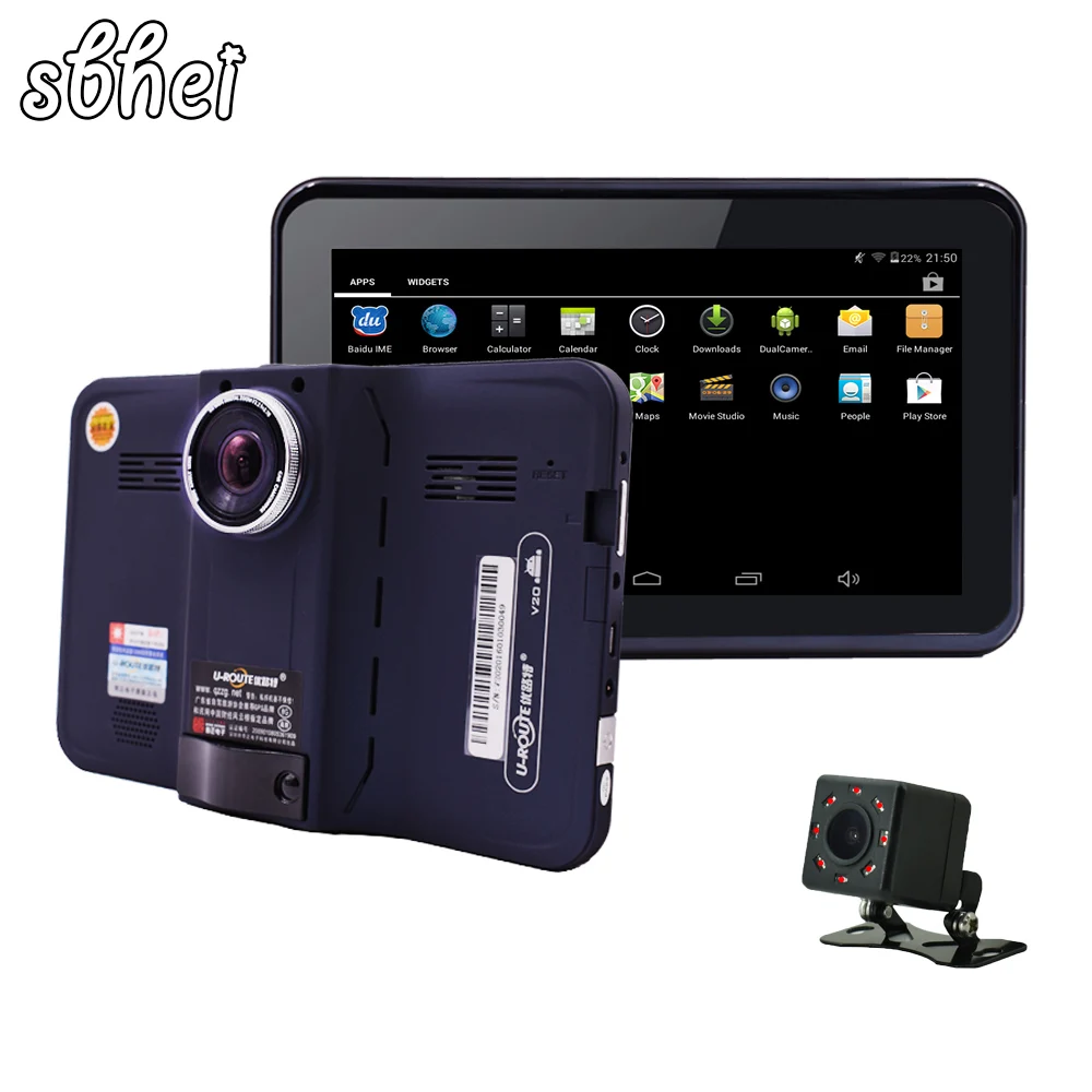 

sbhei 7 inch GPS Navigation Android GPS DVR Camcorder 16GB Allwinner A33 Radar Detector Rear View Camera with Night Vision