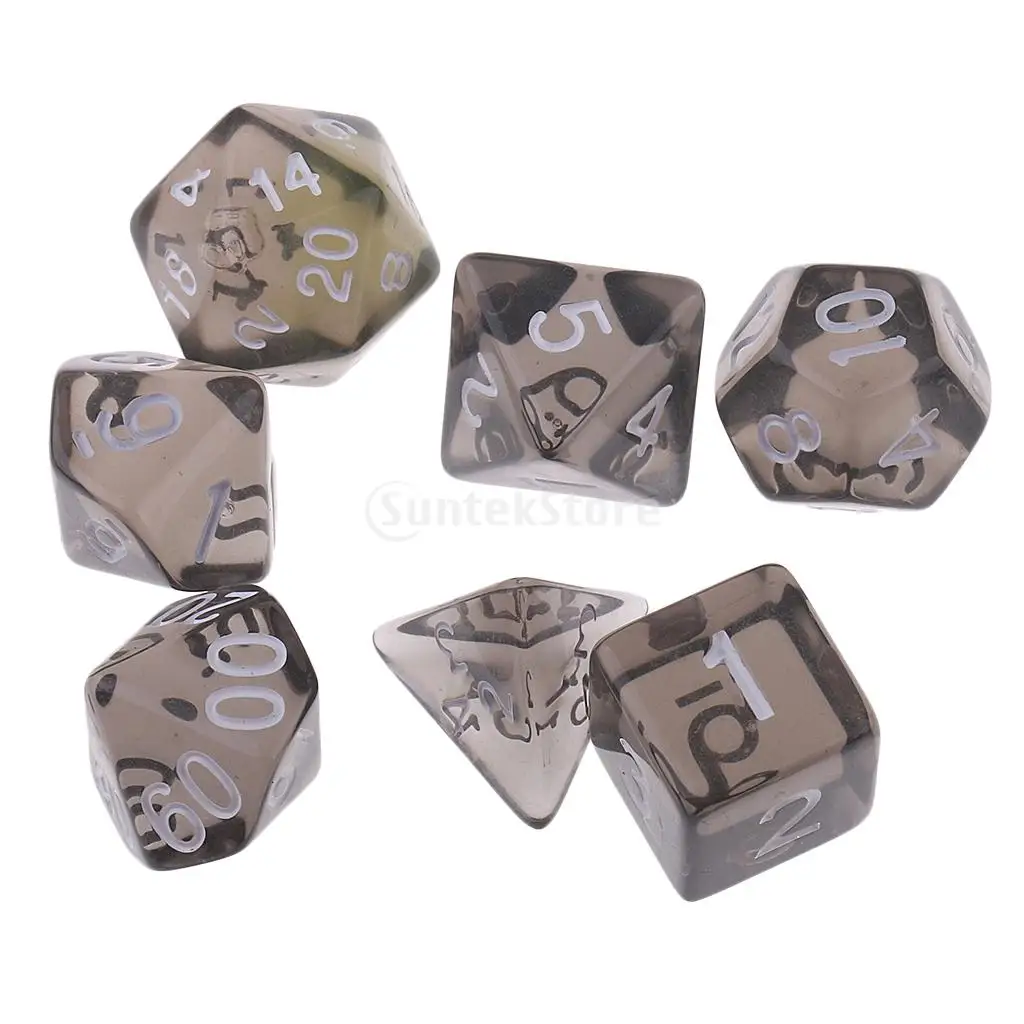 7PCS Polyhedral Dice D20 D12 D10 D8 D6 D4 16mm for Dungeons and Dragons Dice DND MTG RPG