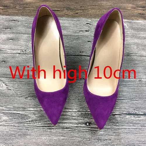 Фиолетовые туфли на высоком каблуке; эксклюзивный лакированный бренд; Модный указатель; пикантные туфли с закрытым носком на высоком каблуке; женские тонкие туфли; 10 см; 12 см; ban - Цвет: With high 10cm