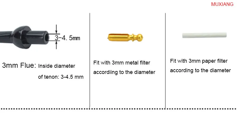 1 muxiang straight acrylic mouthpiece good quality tobacco pipe nozzle fit with 3 mm filter