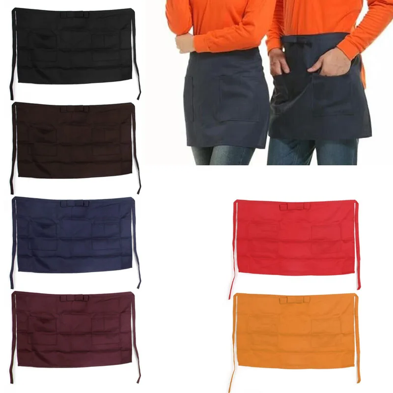 

Bar Pub Kitchen Cotton Bow Short Half Waist Apron Cafe Server Waiter Waitress