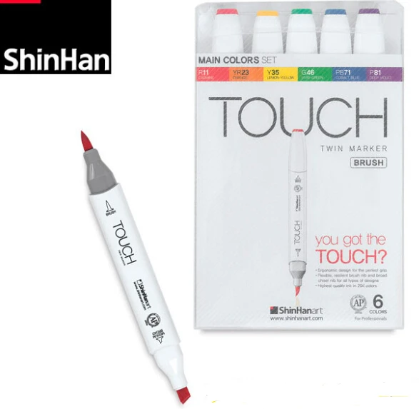 

Freeshipping soft twin head art marker pen skin 6/12color grey oily Cartoon clothing construction design professional gift