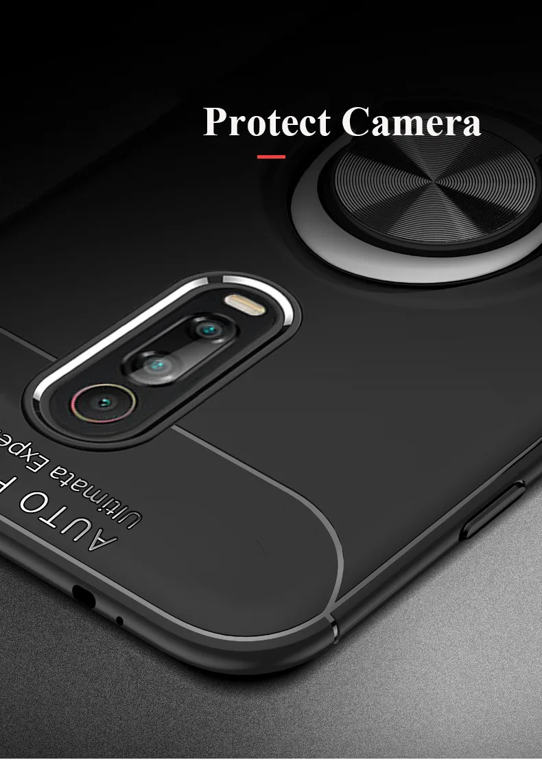 KEYSION Shockproof Armor Case for Xiaomi Mi 9T Pro 9 SE K20 Stand Holder Car Ring TPU Phone Cover for Redmi K20 Pro Note 7S Y3