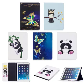 

Fashion High Quality Children' panda Painted Flip PU Leather sFor iPad Air Case For Apple iPad Air iPad 5 Smart Case Cover Shell
