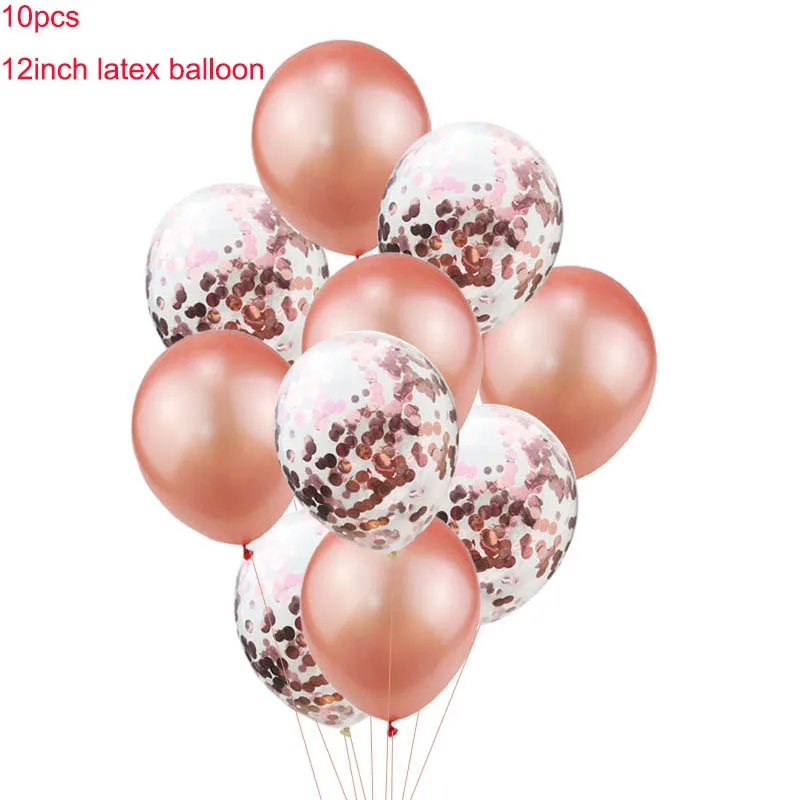14 шт. розовое золото конфетти воздушный шарик для дня рождения вечерние гелиевые воздушные шары украшения Свадебный фестиваль Balon вечерние поставки S6XZ - Цвет: latex balloon 7