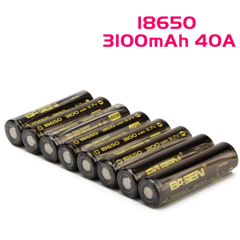 3100 8pcs 4 Basen rechargeable Batteries 18650 40A 18650 Rechargeable Battery samsung 18650 Flashlight