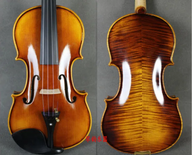 

Free shipping handmade violin 4/4 3/4 solid wood Brown violin 4-String Instrument Craft Violino with Canvas Case and Brazil Bow