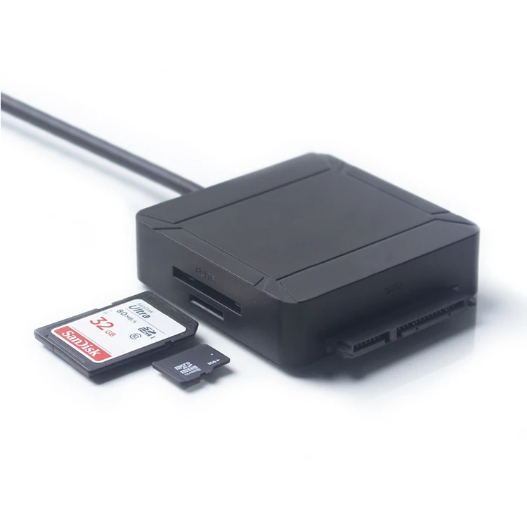 USB 3,0 на SATA III жесткий диск Кабель-адаптер Поддержка UASP для 2,5 3,5 дюймов SSD HDD с 2- порты и разъёмы USB 3,0 и SD/TF Card Reader