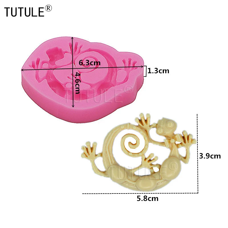 Гаджеты-геккон ящерица Гибкая силиконовая форма-геккон ящерица полимерные глины, металлические глины, пищевая безопасность, помадка, жевательная паста-форма