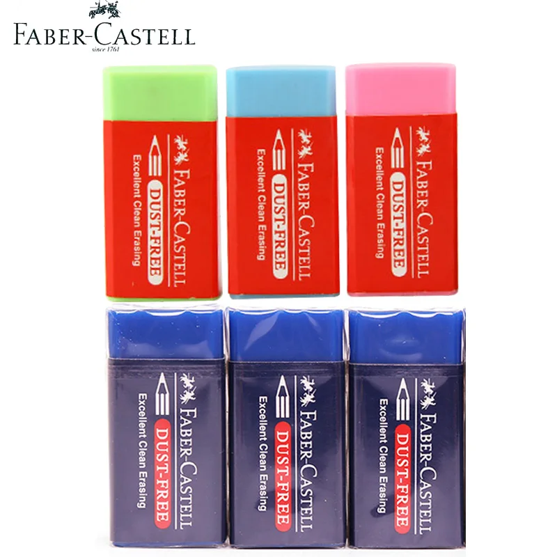 

Faber Castell DUST FREE Colored Pencil Eraser,6 Pieces Novelty Erasers School-Rubbers Specially Formulated for Art and Graphic