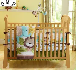 Акция! 7 шт. вышитые детские кроватки кроватка постельных принадлежностей одеяло для новорожденных для маленьких мальчиков и девочек