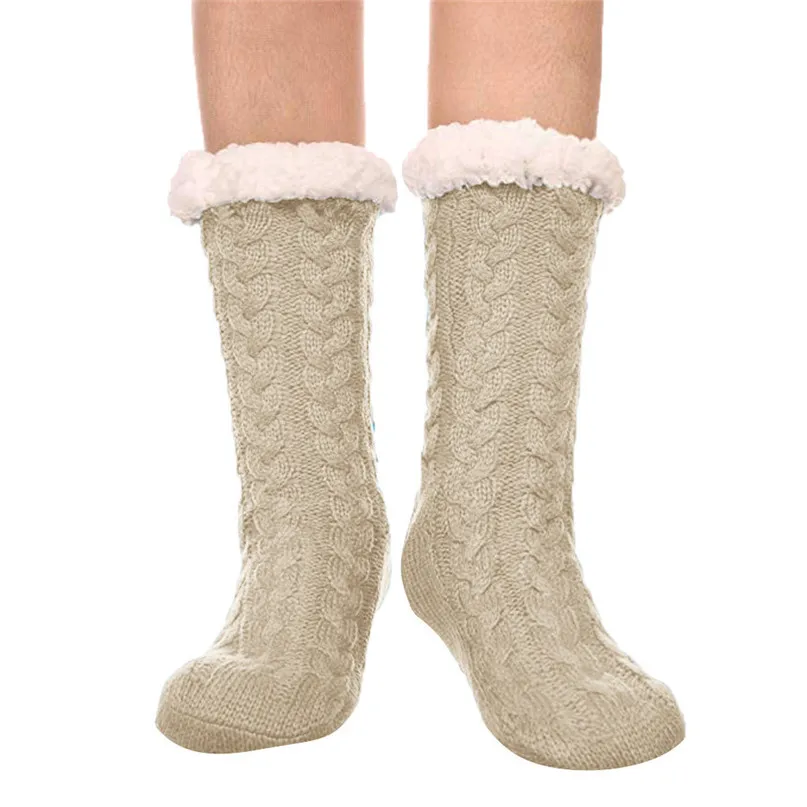 Skiing Socks Women Winter Super Soft Warm Cozy Fuzzy Fleece-lined Christmas Gift With Gripp #2d18 (6)