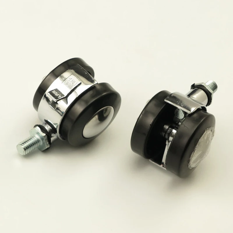 1 قطعة أسود سبائك العالمي عجلات الصامتة عجلات التفاف أثاث كرسي مكتب أريكة المتداول بكرات عجلة الفرامل