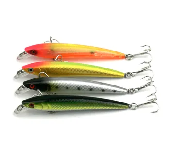 

80pcs Minnow fishing Lure Hard Stick bait 9.2CM 8.6G 6#hooks fishing wobbler 4 colors two hooks pesca fishing tackle