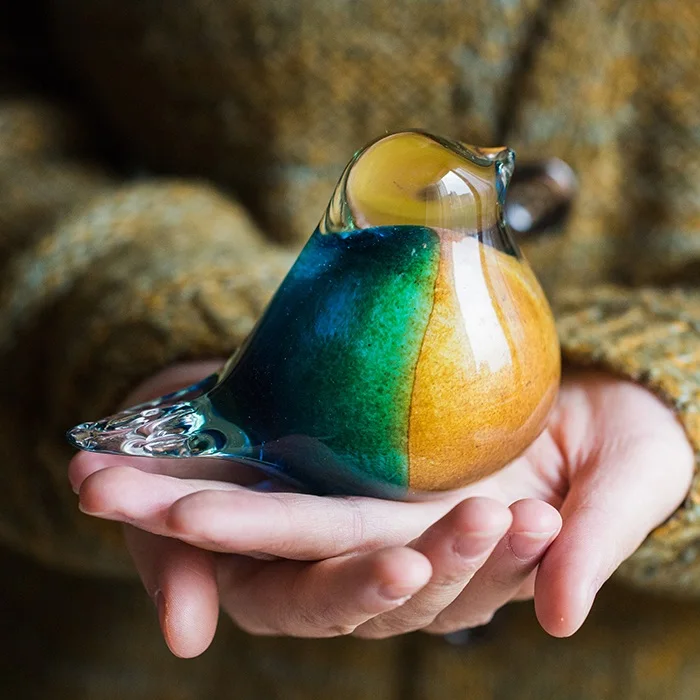 

Colored Glaze Glass Bird Glass Art Decoration Desktop Paperweight