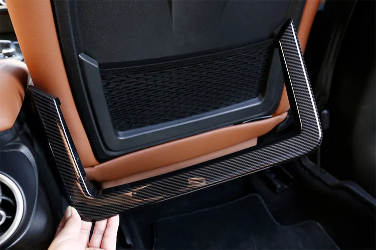 2pcs Carbon Fiber ABS Seat Back Frame Cover Trim For Alfa Romeo Giulia 2017