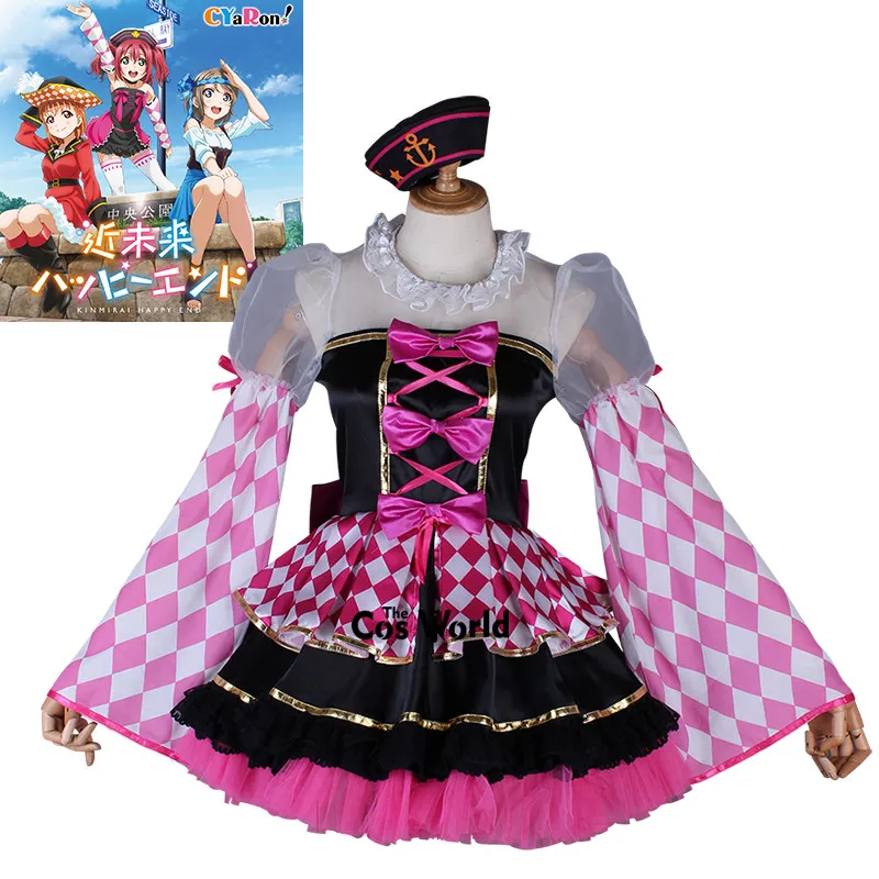 

Love Live Sunshine Aqours CYaRon Concert Kurosawa Ruby Dress Uniform Outfit Anime Cosplay Costumes