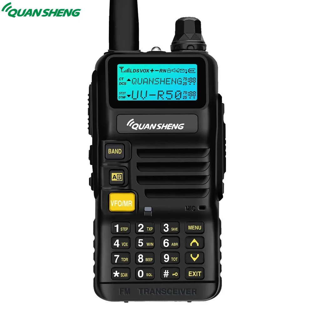 Quansheng UV R50 Walkie Talkie VHF UHF Dual Band Long Range UVR50 ручной CB 2 сторонний радиоприемник 5W FM
