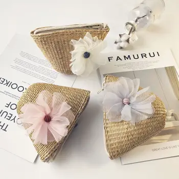 

Korean Children Mini Purse Handbag 2019 Summer Kids Straw Crossbody Beach Bags Baby Girls Holiday Rattan Wallet Messenger Bag