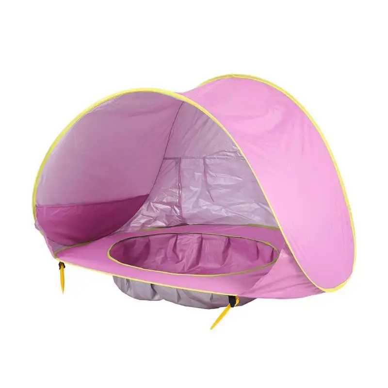 Водонепроницаемый портативный детский пляжный тент для игр, построенный на открытом воздухе плавательный бассейн, игрушки для детей, палатка для детской комнаты - Цвет: Розовый