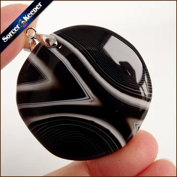 

Men's Fashion Black Natural Botswana Onyx Agates Stone Pendants for Rectangle Charm Jewelry Making Good Quality YS382