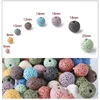 Volcanic Lava Natural Stone Beads Colorful Black Round Rock Lava Loose Beads 6mm-16mm For DIY Necklace Bracelet Jewelry Making ► Photo 3/6