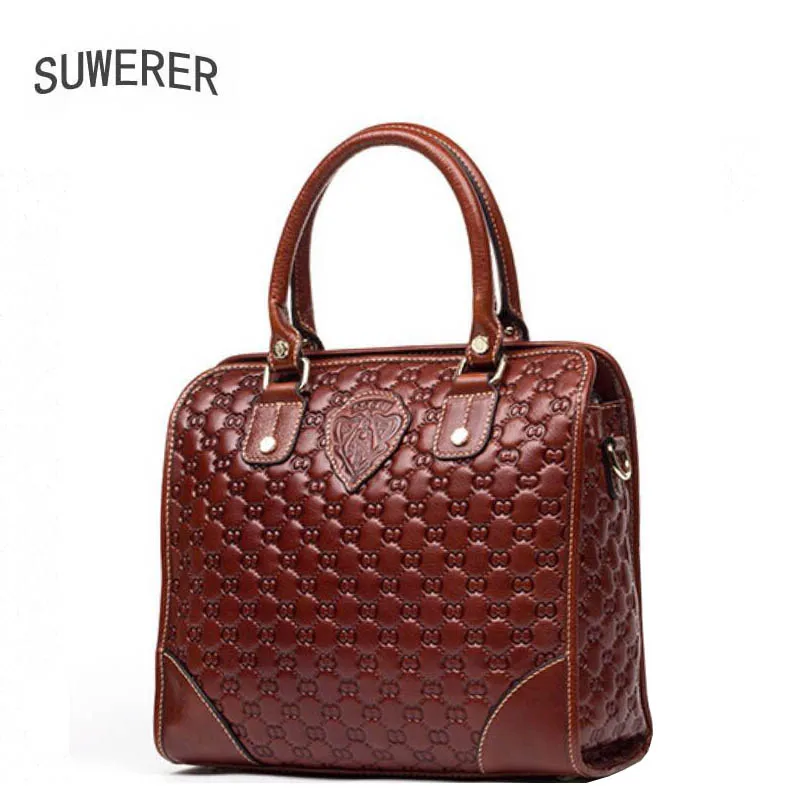 Cuir Véritable Épaule 2017 Messenger À Nouvelle Luxe Sacs En Femmes Sac Mode 8 Brown Motif Main Mot De wqrpOISqx