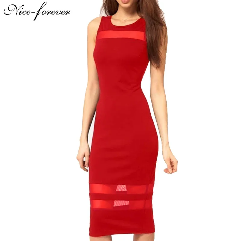 

Nice-forever summer dress Punk Women Sleeveless Sheer Mesh Backless Bodycon Dress Open Back Sheath Clubwear Party Dress BTY427