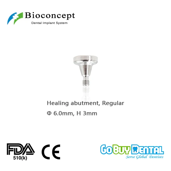 

Osstem TSIII&Hiossen ETIII Compatible Bioconcept Hex Regular healing abutment D 6.0mm, height 3mm(324210)