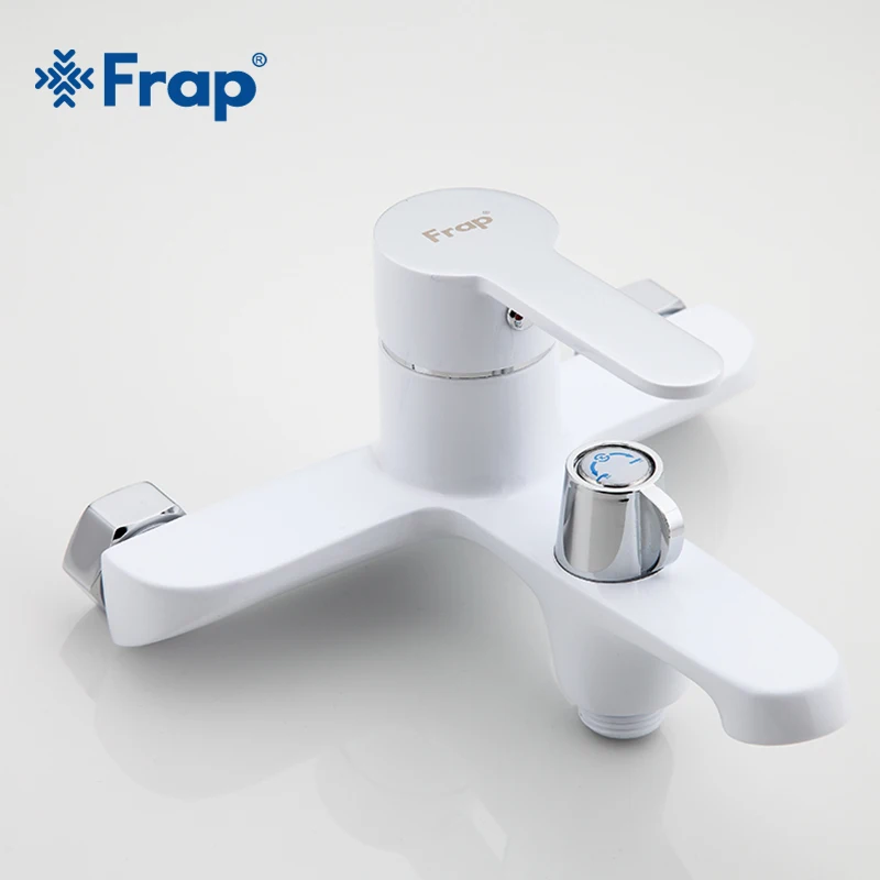 Preise FRAP Weiß Badezimmer Halterung Wasserfall Toilette Bad Dusche Armaturen Set Wand Montiert Badewanne Kalt und Warmwasser Mischer F3241