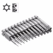 12pcs 1/4 Inch 50mm T5-T40 Torx Magnetic Plum Batch Head Screwdriver Bit 12pcs 1/4 Inch 50mm T5-T40 Torx Magnetic Plum Batch Head Screwdriver Bit