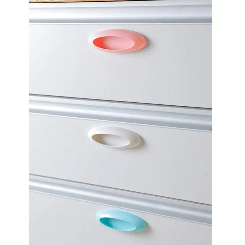 

1pcs Oval Paste The Open Sliding Door Handles For Interior Doors Glass Window Cabinet Drawer Wardrobe Self-adhesive Handle
