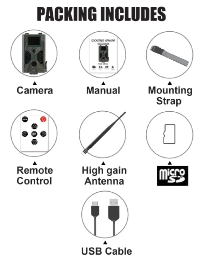 16MP Scouting Hunt Trail Camera with 4G FDD LTE Band 2inch TFT LCD & 1080P HD Video Via Auto MMS and SMS Command Waterproof IP66_F2
