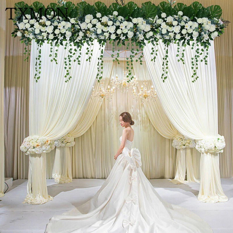 

Custom wedding silk flower row T Taiwan road lead flower set simulation floral wedding background wall ceremony pavilion arch