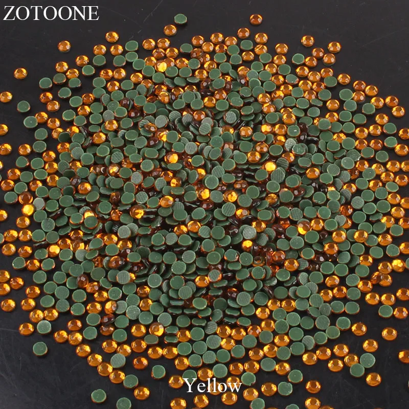 ZOTOONE 1440 шт. Горячая фиксация кристаллов плоская задняя желтая стеклянная стразы
