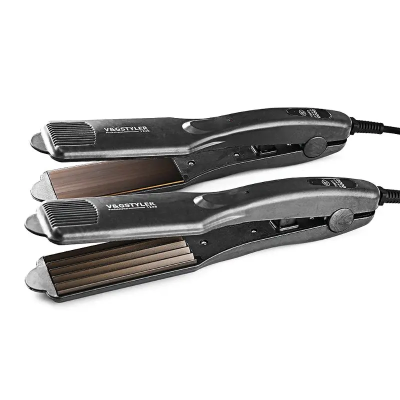 

Electric Hair Straightener Corrugated Crimper Waves Straightening Flat Iron Styling 5 Levels Adjustable Temperature Control