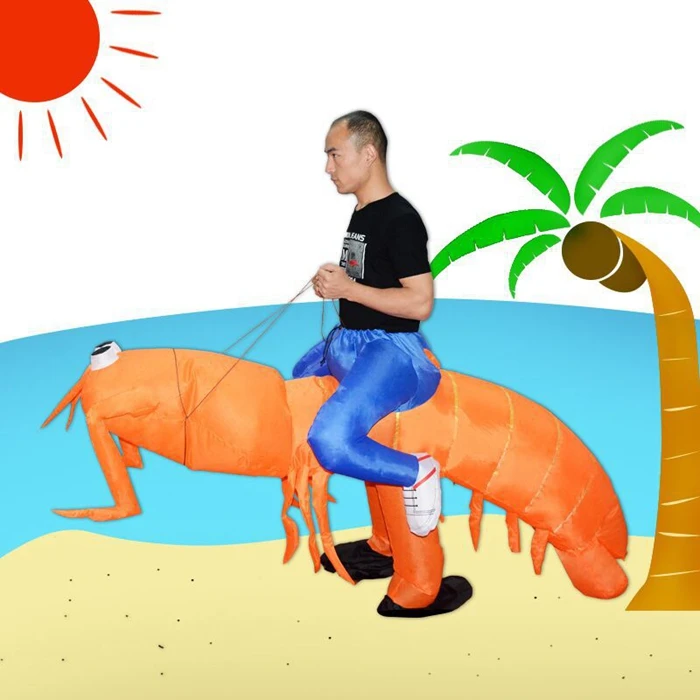

Inflatable Lobster Costume Unisex Riding Blow Up Mantis Shrimp Fancy Dress For Party