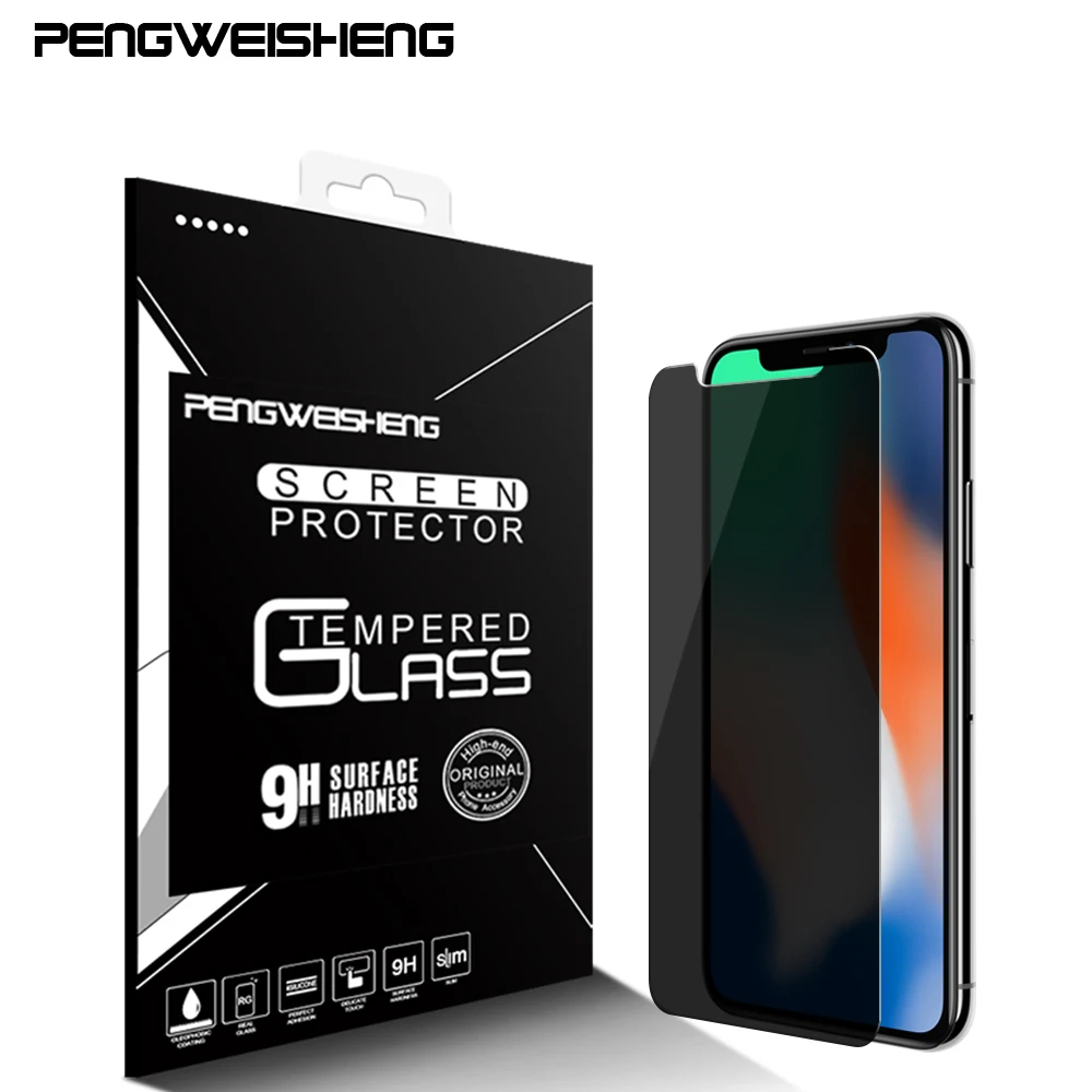 PENGWEISHENG Privacy Protection Film Tempered Glass For iPhone X 10 6 6s 7 Plus Screen Protector For iPhone 7 6 Plus X Glass